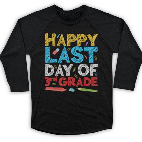 Happy Last Day Of 3rd Grade Shirt Third Grade Graduation Baseball Raglan Shirt - Best Gift Smart