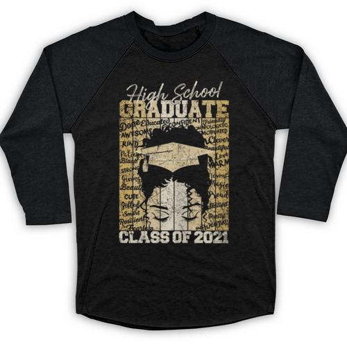 High School Graduate Queen Class Of 2021 Graduation Baseball Raglan Shirt - Best Gift Smart