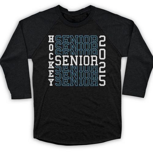 Hockey Senior Night Hockey Senior 2025 Graduation 50 Baseball Raglan Shirt - Best Gift Smart