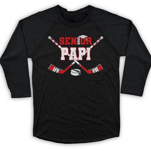 Hockey Senior Papi Graduation Class Of 2026 Kids Baseball Raglan Shirt - Best Gift Smart