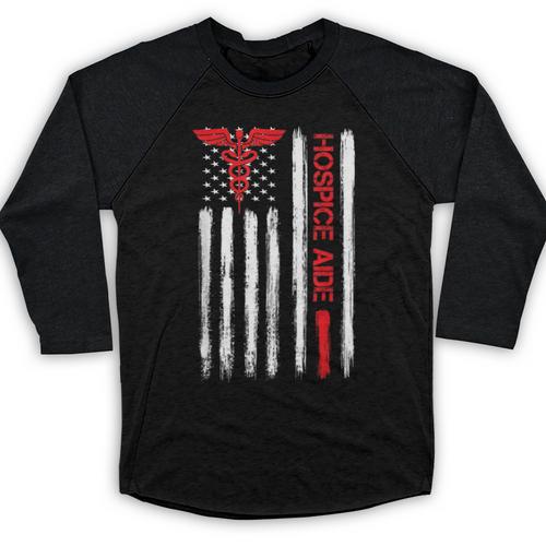 Hospice Aide American Flag Nurses Graduation Medical Baseball Raglan Shirt - Best Gift Smart