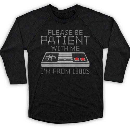 I'm From The 1900s Retro 90s Gaming Gamer Tee Baseball Raglan Shirt - Figerry