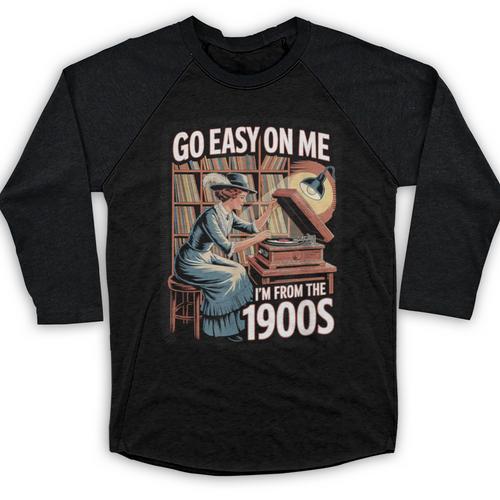 I'm From The 1900s Vinyl Record Lover For Women Baseball Raglan Shirt - Figerry
