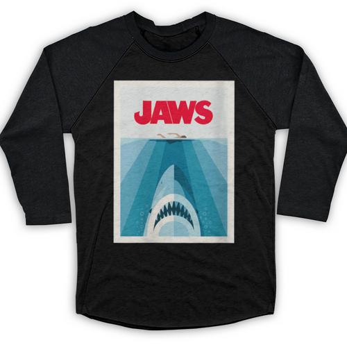 Jaws 2025 Classic Movie Nostalgia Baseball Raglan Shirt - Figerry