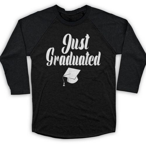 Just Graduated With A Graduation Cap Baseball Raglan Shirt - Best Gift Smart
