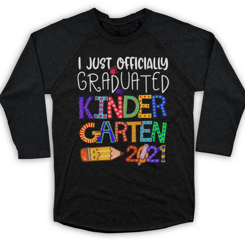 Kids Kindergarten Graduation Class Of 2021 Shirt I Just Graduated Baseball Raglan Shirt - Best Gift Smart