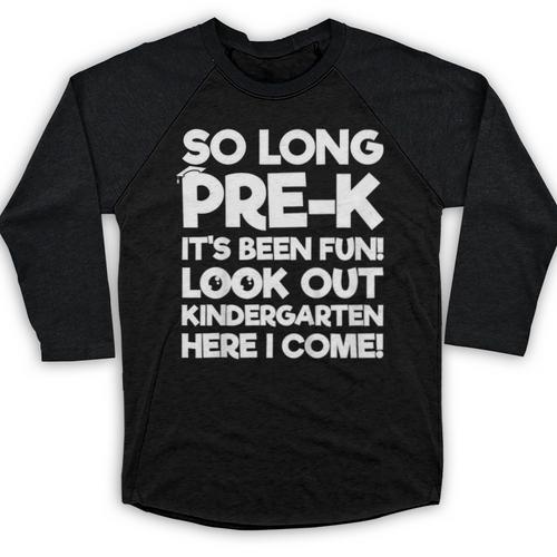 Kids Last Day Pre-K Kindergarten Here I Come Graduation Baseball Raglan Shirt - Best Gift Smart