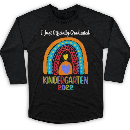 Kids I Officially Graduated Kindergarten Graduation Class Of 2022 Baseball Raglan Shirt - Best Gift Smart