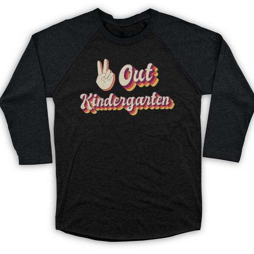 Kids Peace Out Kindergarten Graduation Kindergarten Graduate Baseball Raglan Shirt - Best Gift Smart