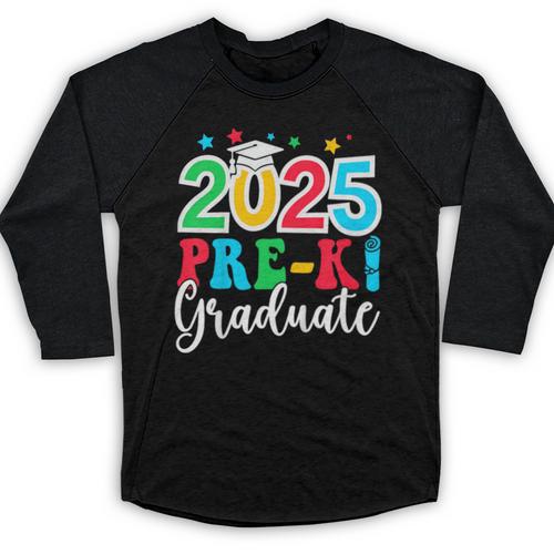 Kids Pre-K Graduate 2025 Preschool Graduation Class Of 2025 Kids Baseball Raglan Shirt - Best Gift Smart