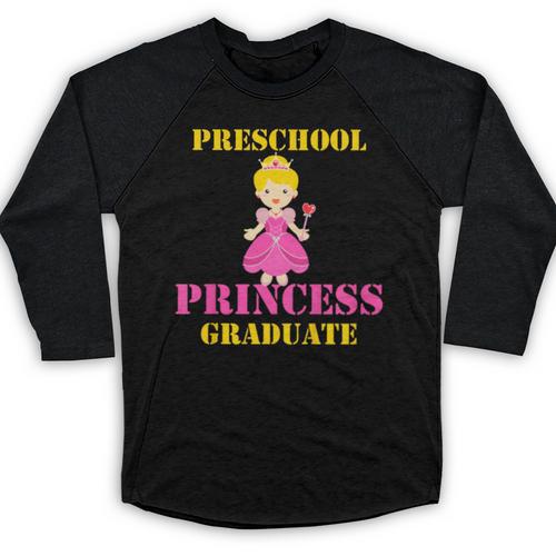 Kids Princess Graduate Prek Preschool Graduation Tshirt For Girls Baseball Raglan Shirt - Best Gift Smart