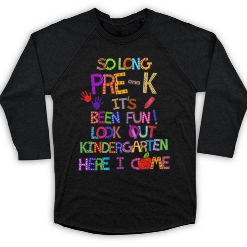 Kids So Long Kindergarten Here I Come Pre-K Graduation Graduate Baseball Raglan Shirt - Best Gift Smart