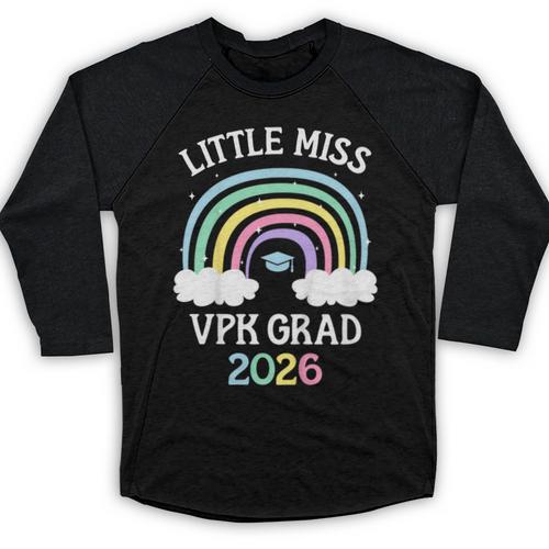 Kids VPK Graduation 2026 Rainbow VPK Grad Baseball Raglan Shirt - Best Gift Smart