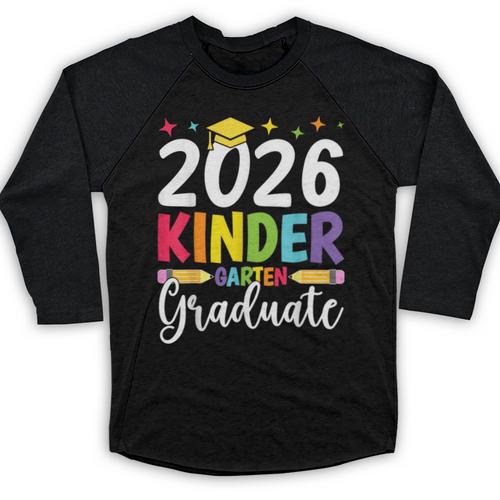 Kindergarten Graduate 2026 Preschool Graduation Kid Boy Girl Baseball Raglan Shirt - Best Gift Smart