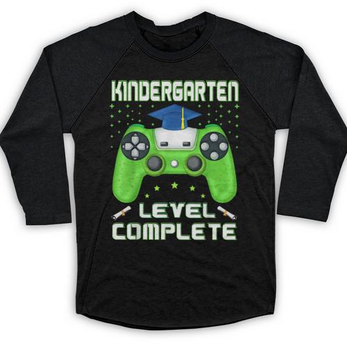 Kindergarten Graduation Level Complete Gamer Class 2024 Kids Baseball Raglan Shirt - Best Gift Smart
