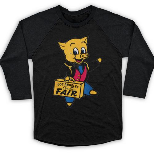 LA Fair Los Angeles County Vintage Nostalgia Baseball Raglan Shirt - Figerry