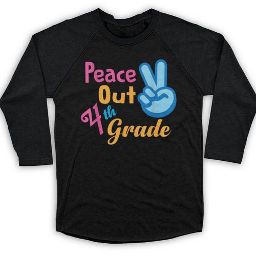 Last Day Of School Peace Out Grade 4 Graduation Kids Baseball Raglan Shirt - Best Gift Smart