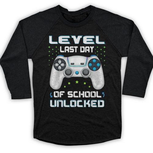 Last Days Of School Graduation Kindergarten Gamer Boys Kids Baseball Raglan Shirt - Best Gift Smart