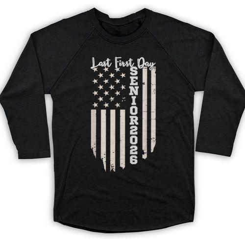 Last First Day Senior 2026 USA Flag Graduation Class Of 2026 Baseball Raglan Shirt - Best Gift Smart