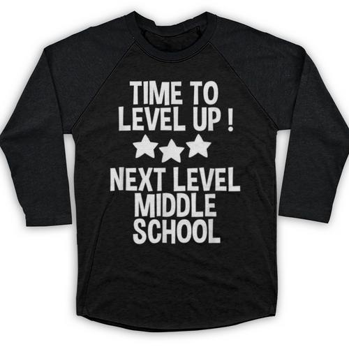 Level Up Middle School 5th Grade Graduation Party Baseball Raglan Shirt - Best Gift Smart