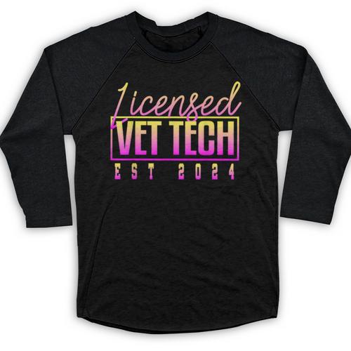 Licensed Vet Tech Veterinary Technician Graduation 2024 Baseball Raglan Shirt - Best Gift Smart