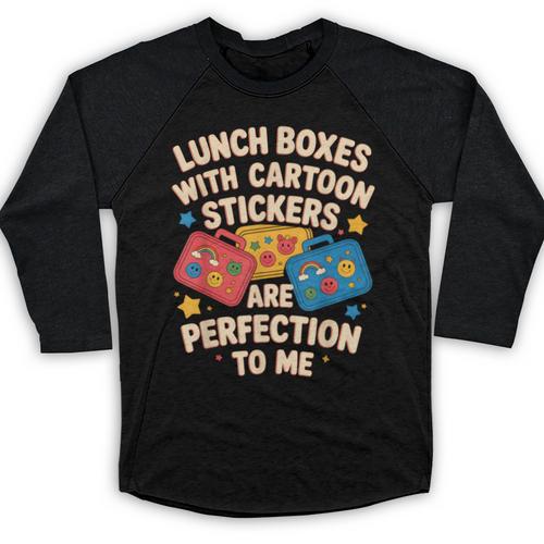 Lunch Boxes With Stickers Lunch Box Nostalgia Retro Baseball Raglan Shirt - Figerry