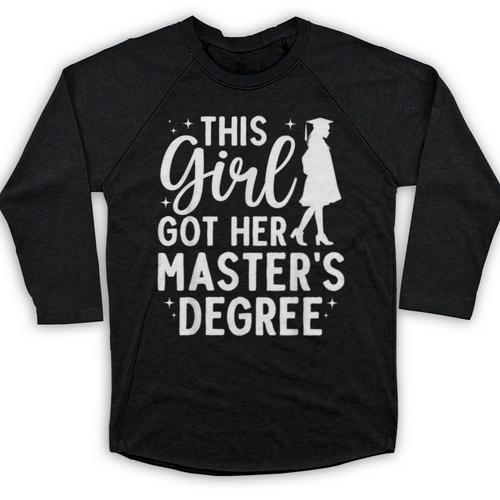Masters Degree Art For Women Girls Masters Degree Graduation Baseball Raglan Shirt - Best Gift Smart