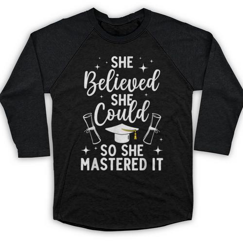 Masters Degree Graduation Art For Women Girl Masters Degree Baseball Raglan Shirt - Best Gift Smart