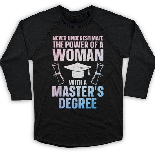 Masters Degree Graduation Art For Women Girls Masters Degree Baseball Raglan Shirt - Best Gift Smart