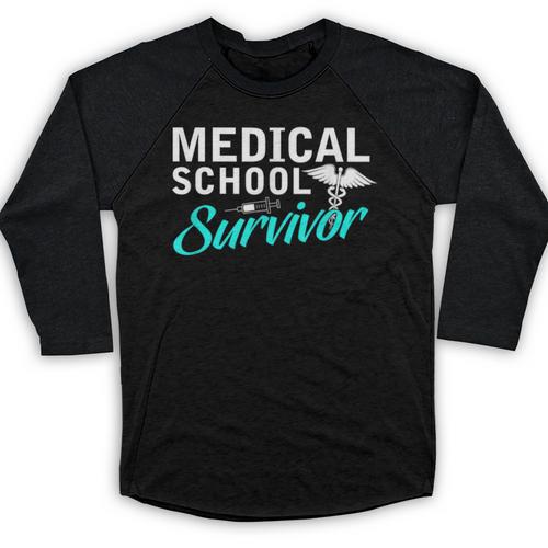 Medical School Survivor Med Student Graduation Baseball Raglan Shirt - Best Gift Smart