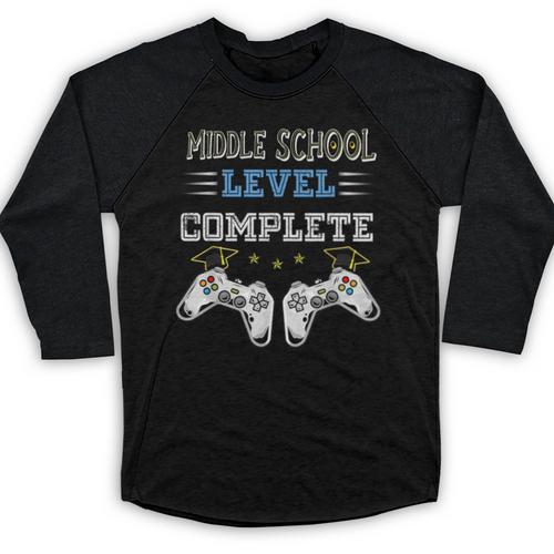 Middle School Level Complete Gaming Class Of 2022 Graduation Baseball Raglan Shirt - Best Gift Smart