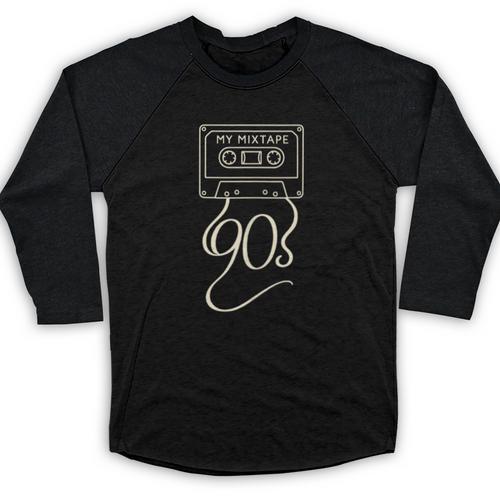 My Mixtape 90s – Retro Cassette Tape Nostalgia Baseball Raglan Shirt - Figerry