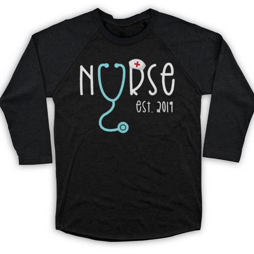 New Nurse Est 2019 T Shirt Graduation RN Women Baseball Raglan Shirt - Best Gift Smart