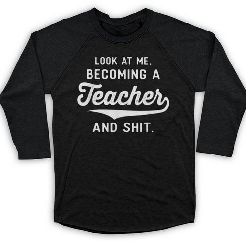 New Teacher Gifts Graduation Women Men Become Teachers Baseball Raglan Shirt - Best Gift Smart