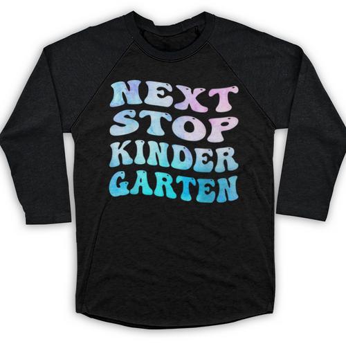 Next Stop Kindergarten Groovy Graduation Last Day Of School Baseball Raglan Shirt - Best Gift Smart