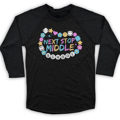 Next Stop Middle School Groovy Elementary School Graduation Baseball Raglan Shirt - Best Gift Smart