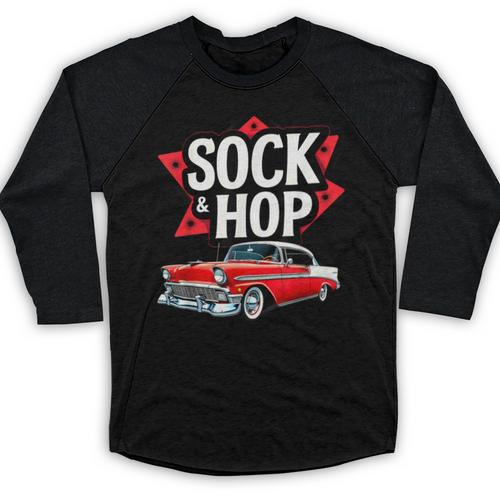 Nostalgia 1950s Sock Hop Dance Baseball Raglan Shirt - Figerry