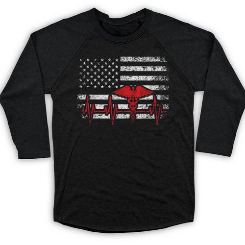 Nurse 2018 American Flag Tee Nursing School Graduation Baseball Raglan Shirt - Best Gift Smart
