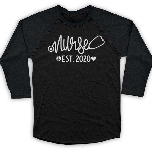 Nurse Established 2020 Nursing School RN Nurse Graduation Baseball Raglan Shirt - Best Gift Smart