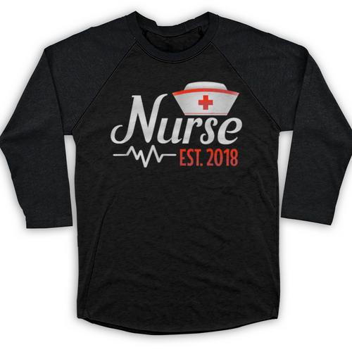 Nurse Nursing School Graduation Est 2018 Shirt Baseball Raglan Shirt - Best Gift Smart