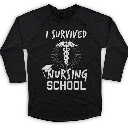 Nursing School Graduation Shirt I Survived RN Gift Baseball Raglan Shirt - Best Gift Smart