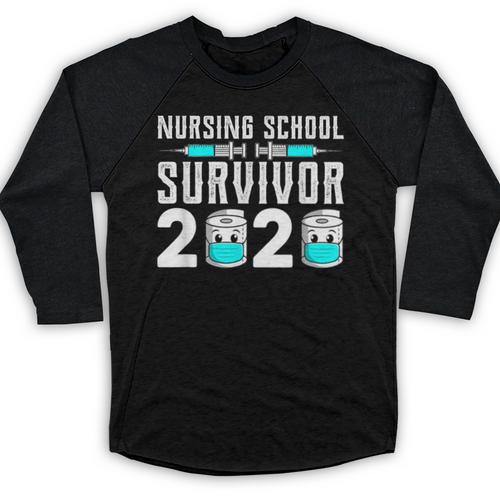 Nursing School Survivor Graduation Nurse RN 2020 Friend Baseball Raglan Shirt - Best Gift Smart