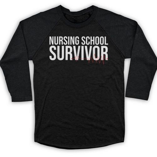 Nursing School Survivor- For Nurses-RN Graduation Baseball Raglan Shirt - Best Gift Smart