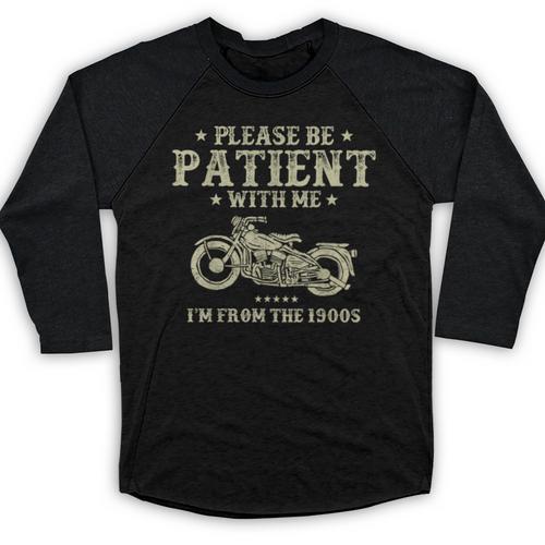 Old Biker I'm From The 1900s Motorcycle Classic Men Baseball Raglan Shirt - Figerry