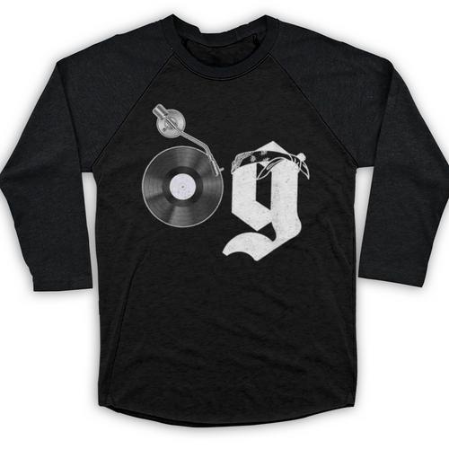 Old School Dad OG Hip Hop Head Vinyl Retro 80s90s Nostalgia Baseball Raglan Shirt - Figerry