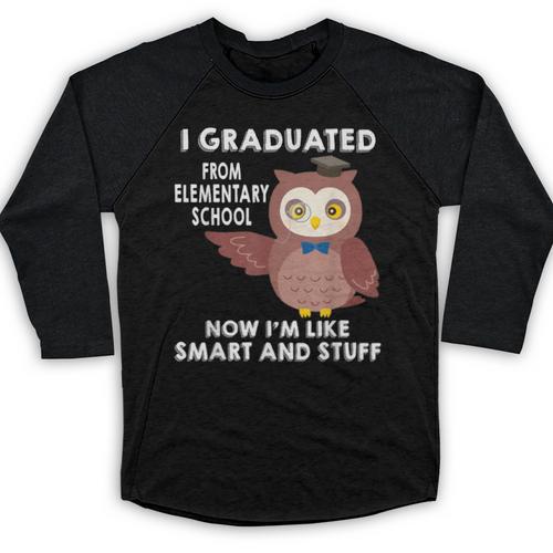 Owl Elementary Graduation Shirt-6th Grade Graduation Baseball Raglan Shirt - Best Gift Smart