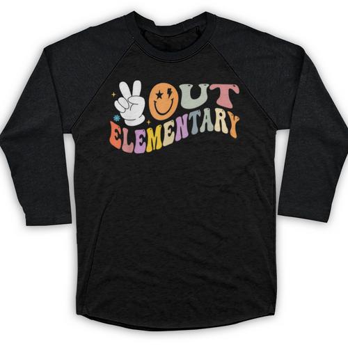 Peace Out Elementary Graduation Graduate Class Of 2025 Baseball Raglan Shirt - Best Gift Smart