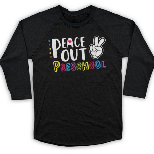 Peace Out Preschool T Shirt Graduation Last Day Baseball Raglan Shirt - Best Gift Smart