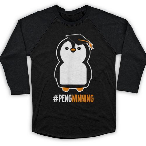 Penguin Graduation For Grads Hashtag Pengwinning Baseball Raglan Shirt - Best Gift Smart