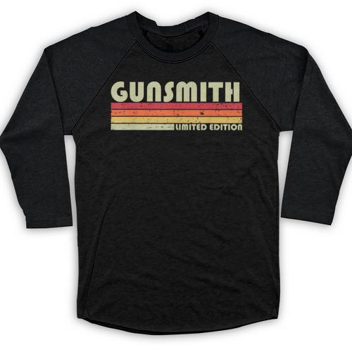 Personal Christmas Retro Vintage Graduation Gunsmith Job Title Profession Birthday Worker Idea Baseball Raglan Shirt - Best Gift Smart